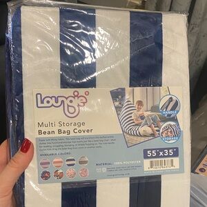 Blue and White Multi Storage Bean Bag Cover